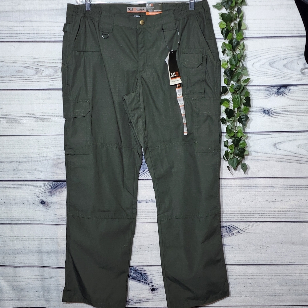 5.11 Tactical Women's Tactile Olive Green Relaxed Fit Pants, Size 18